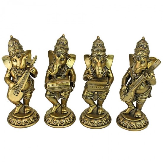 Design Toscano Set Of 4 Musical Ganesha