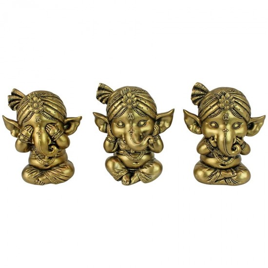 Design Toscano See Hear Speak No Evil Ganesha Statues