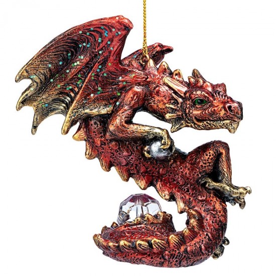 Design Toscano 2021 Dragon Xmas Ornament