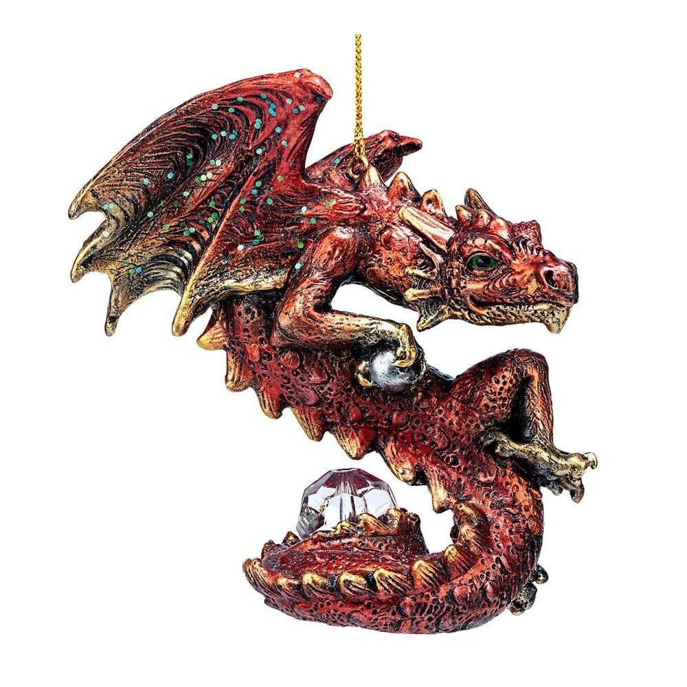 Design Toscano 2021 Dragon Xmas Ornament