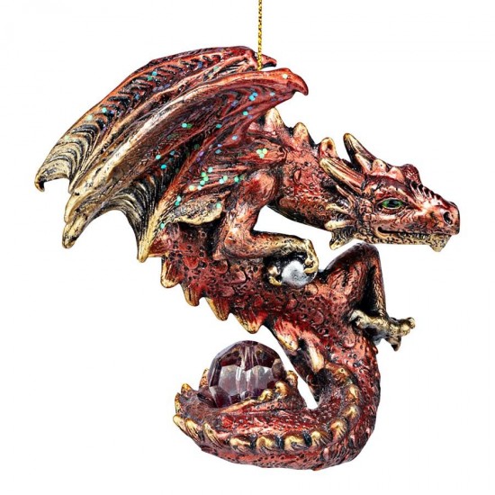 Design Toscano 2021 Dragon Xmas Ornament