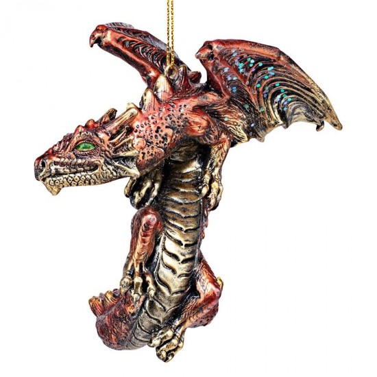 Design Toscano 2021 Dragon Xmas Ornament