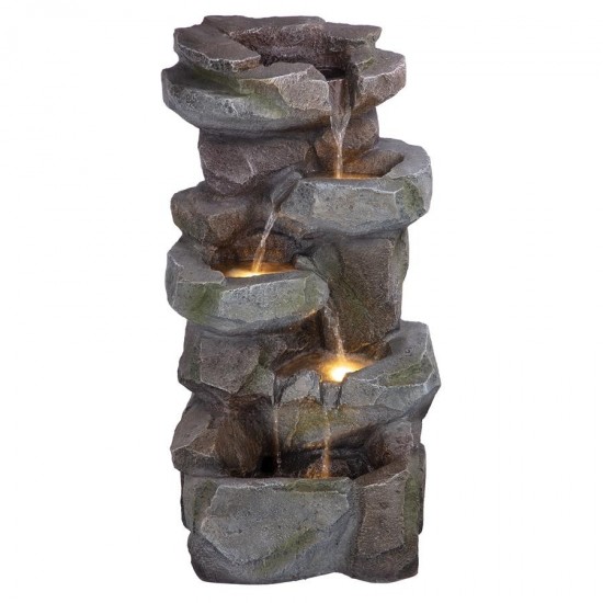 Design Toscano Rocky Peak Cascading Waterfall Fountain