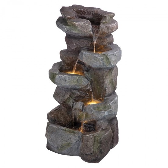 Design Toscano Rocky Peak Cascading Waterfall Fountain