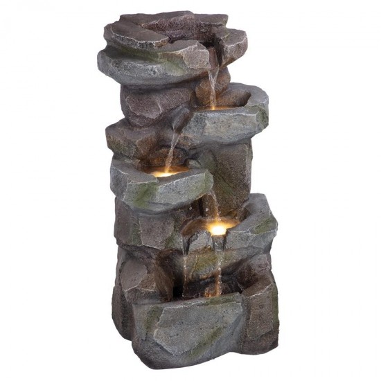 Design Toscano Rocky Peak Cascading Waterfall Fountain