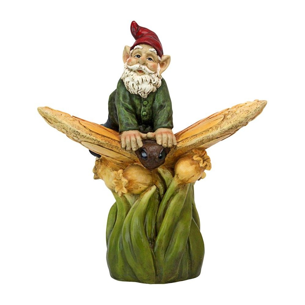 Design Toscano On A Butterflys Back Gnome Statue