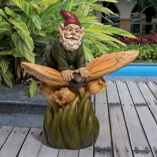 Design Toscano On A Butterflys Back Gnome Statue