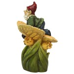 Design Toscano On A Butterflys Back Gnome Statue