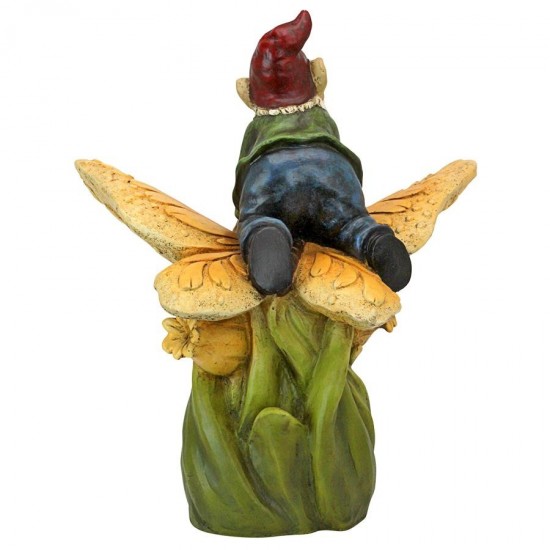 Design Toscano On A Butterflys Back Gnome Statue