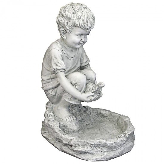 Design Toscano Tommy At Turtle Pond Little Boy Statue