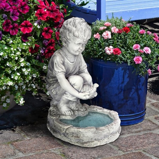 Design Toscano Tommy At Turtle Pond Little Boy Statue