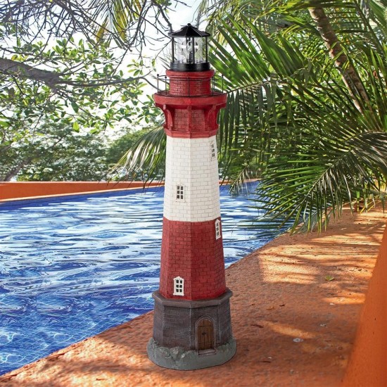 Design Toscano Coastal Shoal Solar Lighthouse Statue