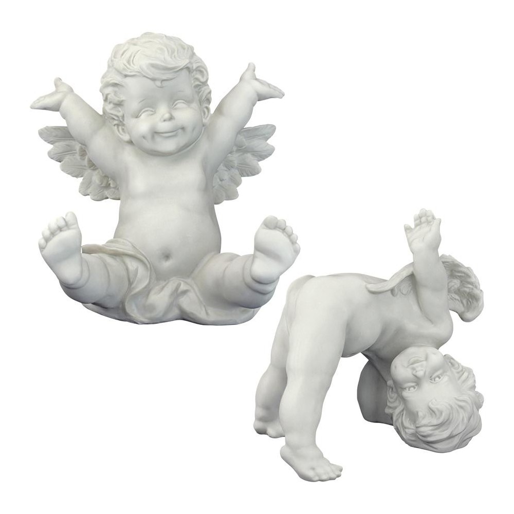 Design Toscano Set Of Topsy & Turvey Cherub Statues