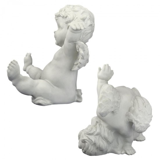 Design Toscano Set Of Topsy & Turvey Cherub Statues