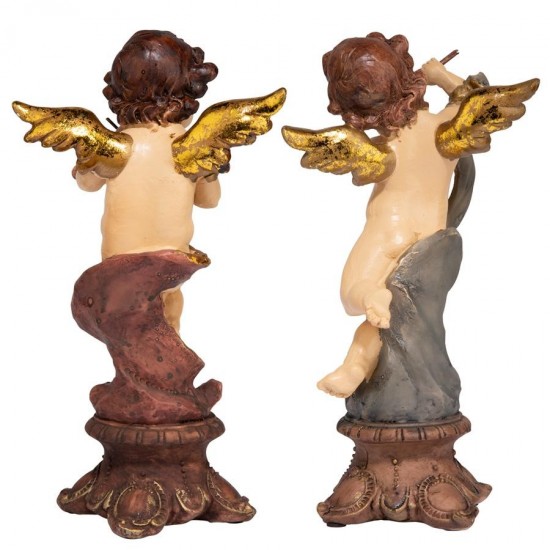 Design Toscano Set Of Flute & Violin Cherubs