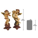 Design Toscano Set Of Flute & Violin Cherubs