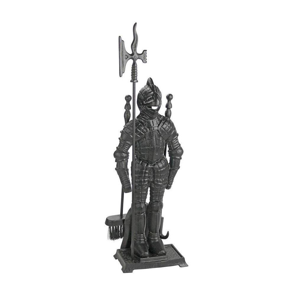 Design Toscano The Black Knight Fireplace Tool Set