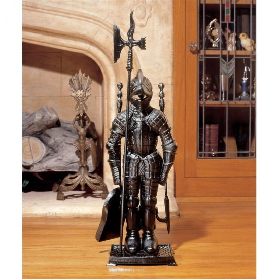 Design Toscano The Black Knight Fireplace Tool Set