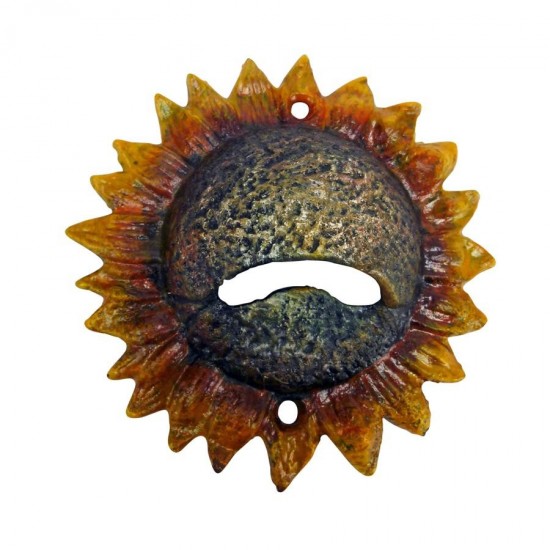 Design Toscano Sunny Sunflower Cast Iron Bottle Opener