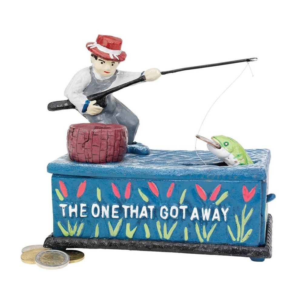 Design Toscano Fisherman The One That Got Away Bank