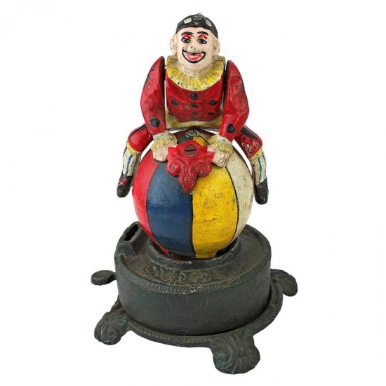 Design Toscano Spinning Acrobat Clown Bank