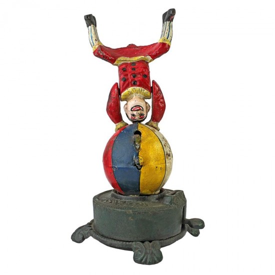 Design Toscano Spinning Acrobat Clown Bank