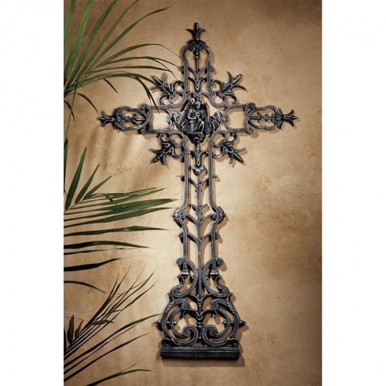 Design Toscano Angel Of Peace Cast Iron Cross