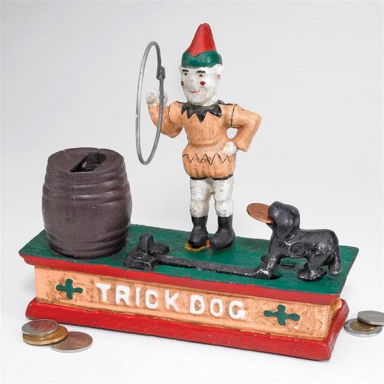 Design Toscano Circus Clown & Trick Dog Mechanical Bank