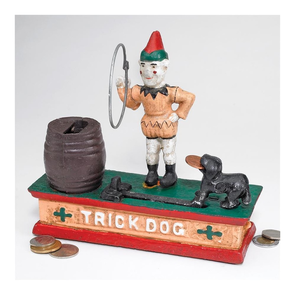 Design Toscano Circus Clown & Trick Dog Mechanical Bank