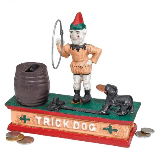 Design Toscano Circus Clown & Trick Dog Mechanical Bank