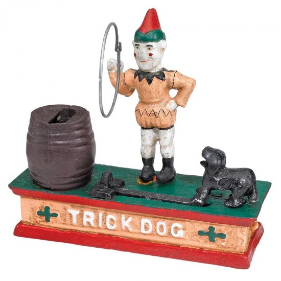 Design Toscano Circus Clown & Trick Dog Mechanical Bank