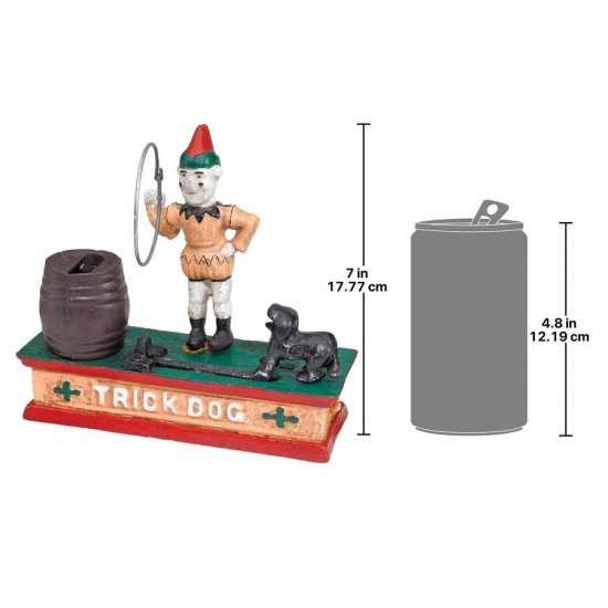 Design Toscano Circus Clown & Trick Dog Mechanical Bank