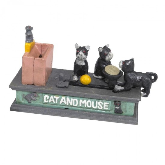 Design Toscano Cat And Mouse Mechanical Bank