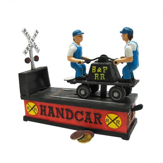 Design Toscano Railroad Handcar Bank