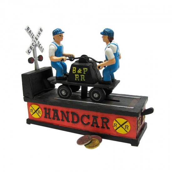 Design Toscano Railroad Handcar Bank