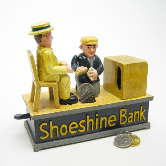 Design Toscano Shoe Shine Bank