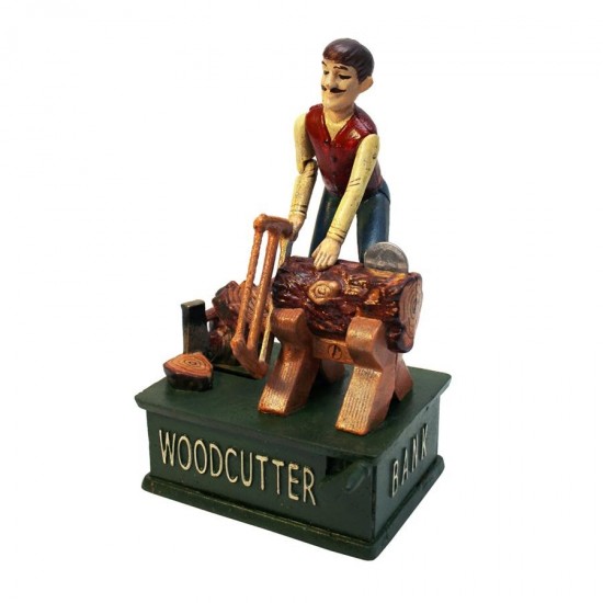 Design Toscano Woodcutter Cast Iron Bank