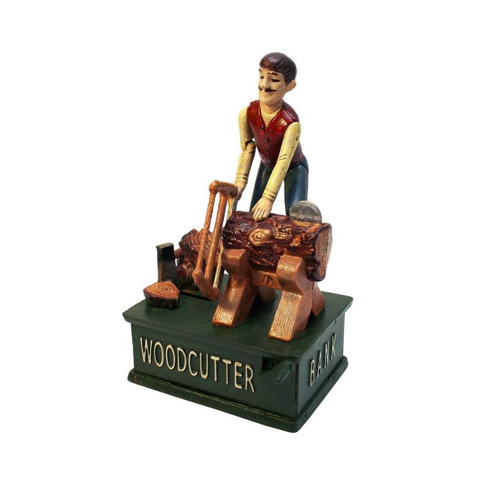 Design Toscano Woodcutter Cast Iron Bank