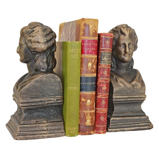 Design Toscano Beatrice The Guide Cast Iron Bookend Set