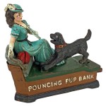 Design Toscano Pouncing Pup Bank