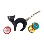 Design Toscano Black Cat Bottle Opener W/Corkscrew Tail