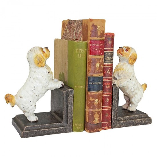 Design Toscano Cavalier King Charles Iron Bookend Set
