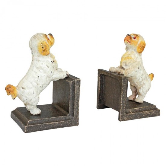 Design Toscano Cavalier King Charles Iron Bookend Set