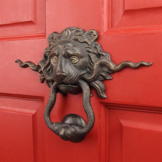 Design Toscano Lion And The Snake Iron Door Knocker