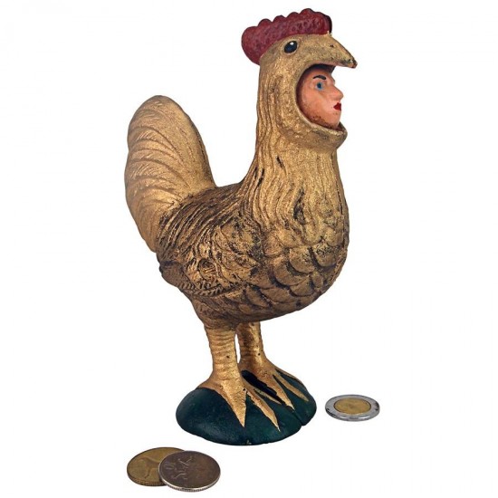 Design Toscano Chanticleer Rooster Mechanical Bank