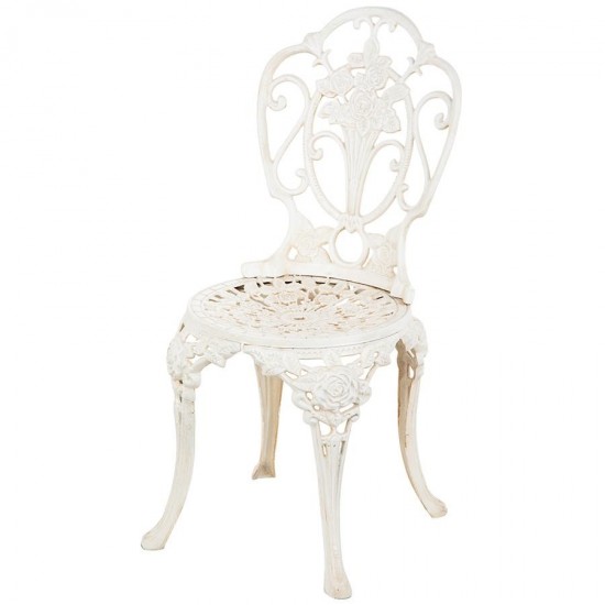 Design Toscano Garden Of Roses Iron Bistro Chair