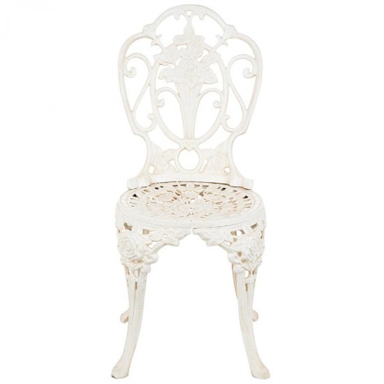 Design Toscano Garden Of Roses Iron Bistro Chair