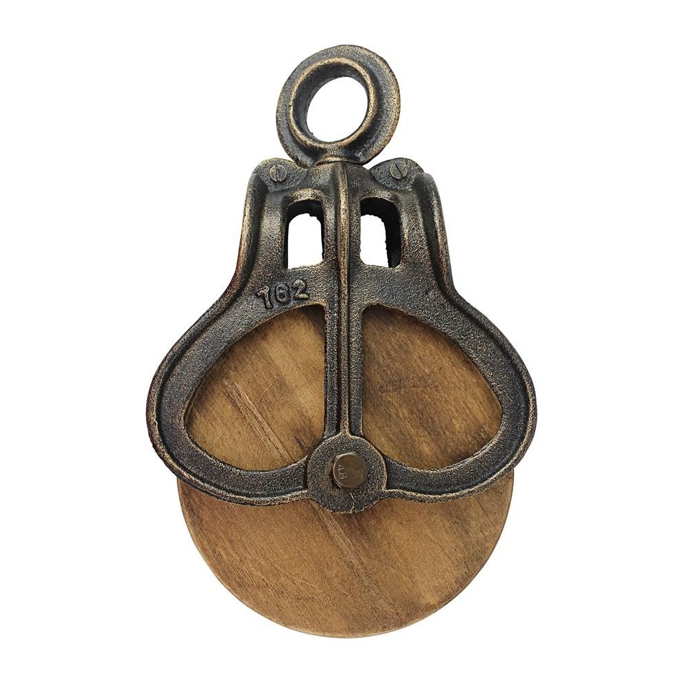 Design Toscano Large Iron & Wood Farm Pulley