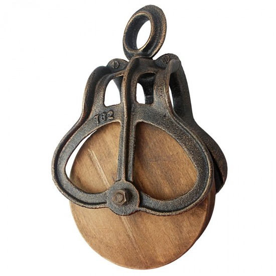 Design Toscano Large Iron & Wood Farm Pulley