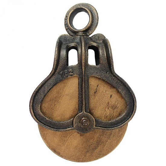 Design Toscano Large Iron & Wood Farm Pulley